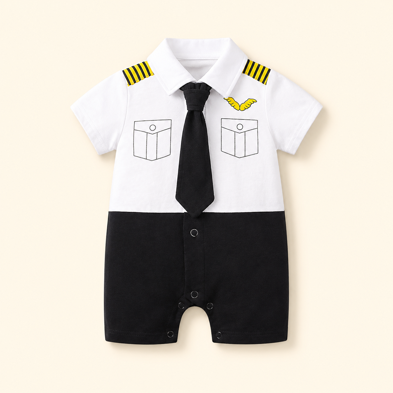 Baby Boys Gentleman Cotton Romper | Formal One-Piece Outfit