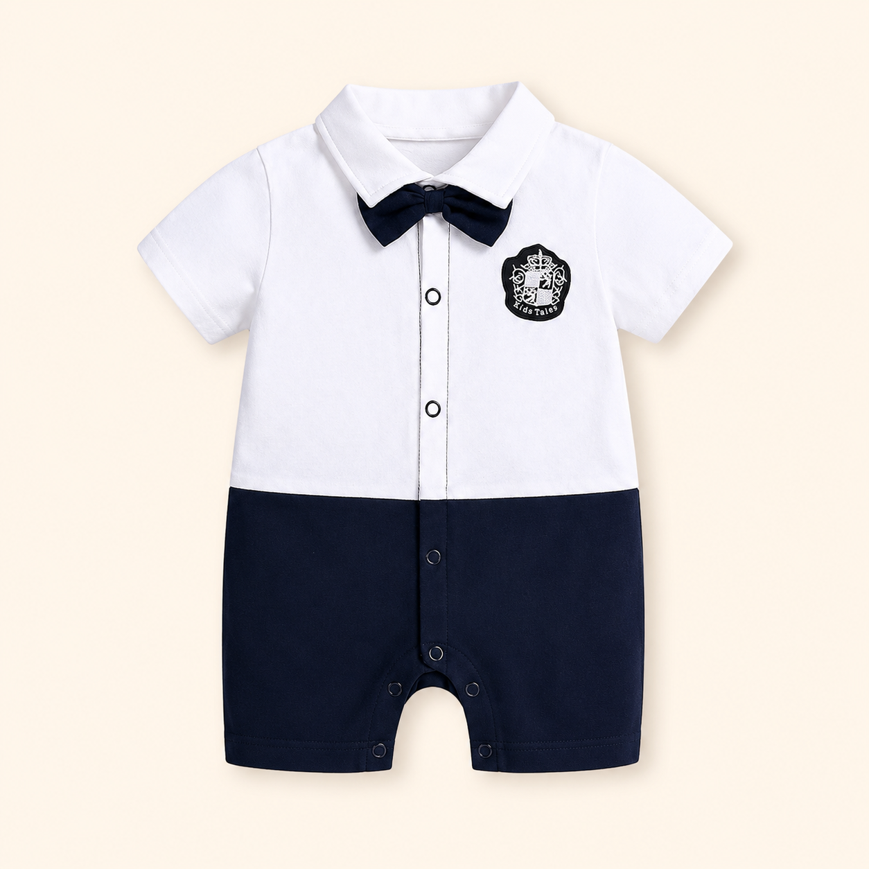 Baby Boys Gentleman Cotton Romper | Formal One-Piece Outfit