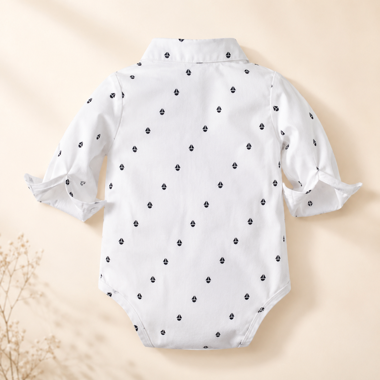 Baby Boys Silver 3-Piece Suspender Suit | Cloud & Cotton